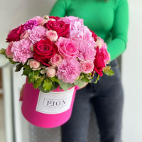 Flowers in a box with roses